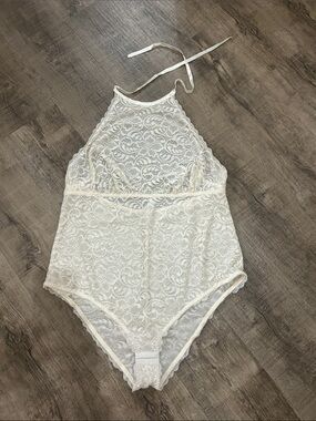 Cacique Lace Lacy Mesh Teddy Lingerie Bodysuit  - Size 22/24